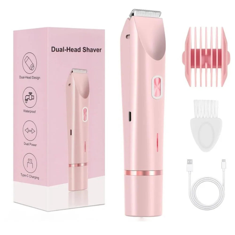 2-in-1 Women's Electric Shaver | IPX7 Waterproof Bikini Trimmer for Body & Face